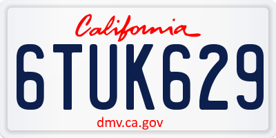 CA license plate 6TUK629