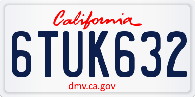 CA license plate 6TUK632