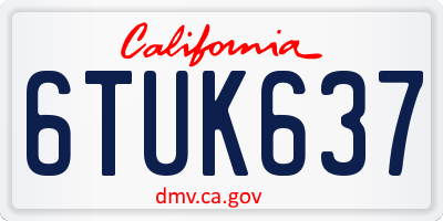 CA license plate 6TUK637