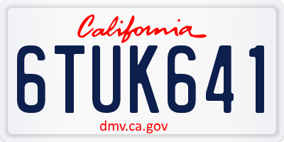 CA license plate 6TUK641