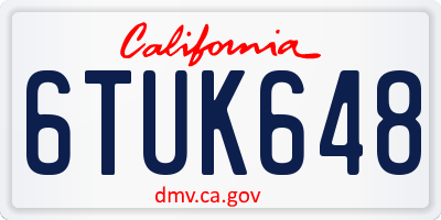 CA license plate 6TUK648