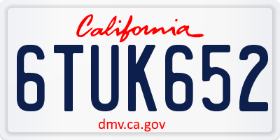 CA license plate 6TUK652
