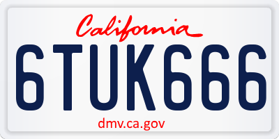 CA license plate 6TUK666