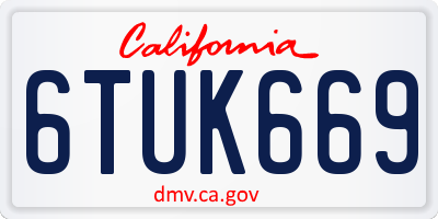 CA license plate 6TUK669