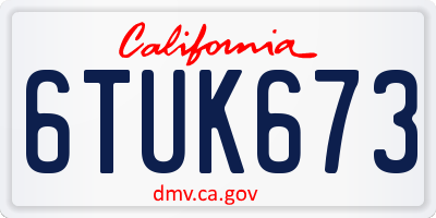 CA license plate 6TUK673