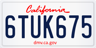 CA license plate 6TUK675