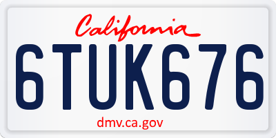 CA license plate 6TUK676