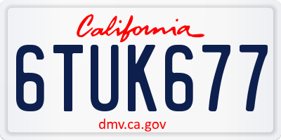 CA license plate 6TUK677