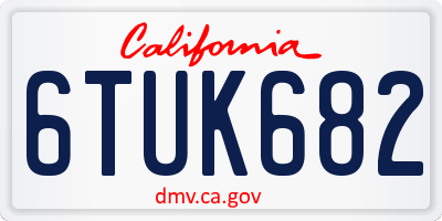 CA license plate 6TUK682