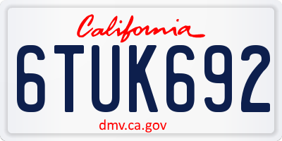 CA license plate 6TUK692