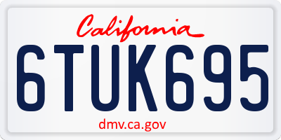 CA license plate 6TUK695