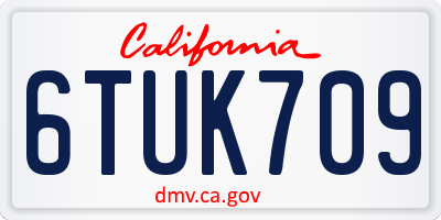 CA license plate 6TUK709