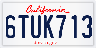CA license plate 6TUK713