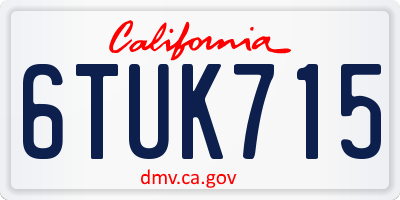 CA license plate 6TUK715