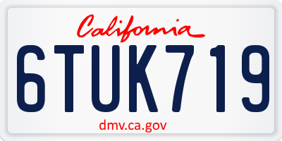 CA license plate 6TUK719