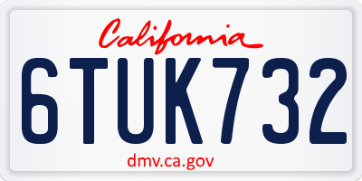 CA license plate 6TUK732