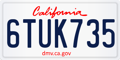 CA license plate 6TUK735