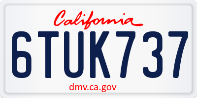 CA license plate 6TUK737