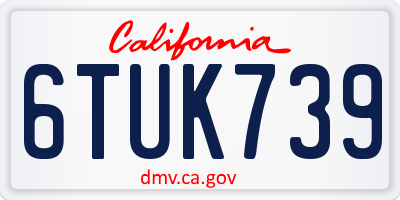 CA license plate 6TUK739