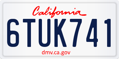 CA license plate 6TUK741