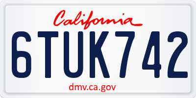 CA license plate 6TUK742