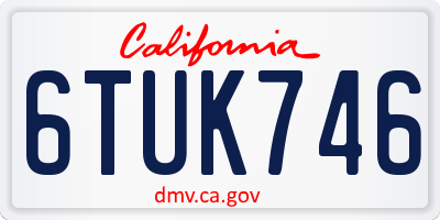 CA license plate 6TUK746