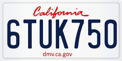 CA license plate 6TUK750