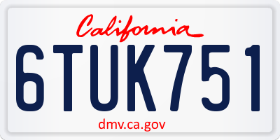 CA license plate 6TUK751