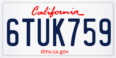 CA license plate 6TUK759