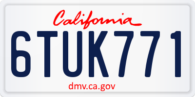 CA license plate 6TUK771