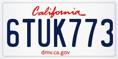 CA license plate 6TUK773