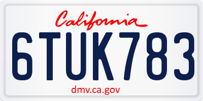 CA license plate 6TUK783