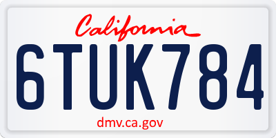 CA license plate 6TUK784