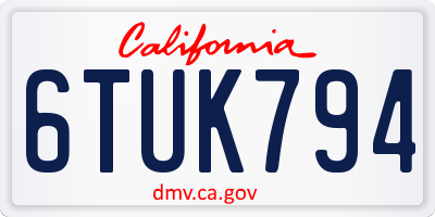 CA license plate 6TUK794