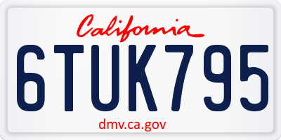 CA license plate 6TUK795