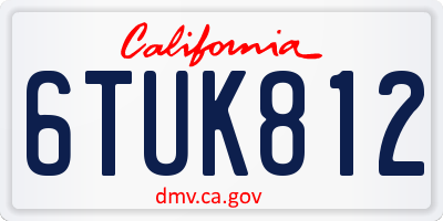 CA license plate 6TUK812