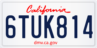 CA license plate 6TUK814