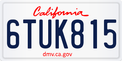 CA license plate 6TUK815