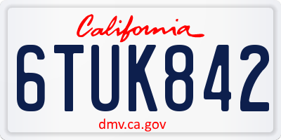 CA license plate 6TUK842