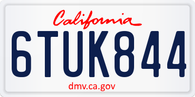 CA license plate 6TUK844