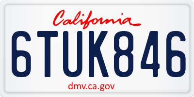 CA license plate 6TUK846