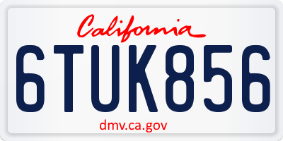 CA license plate 6TUK856