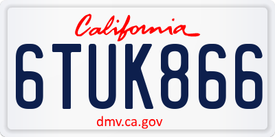 CA license plate 6TUK866
