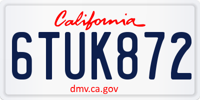 CA license plate 6TUK872