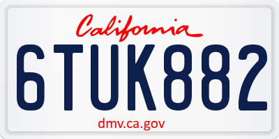 CA license plate 6TUK882