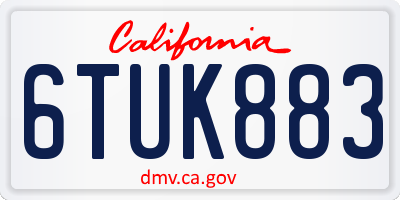 CA license plate 6TUK883