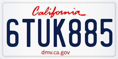 CA license plate 6TUK885