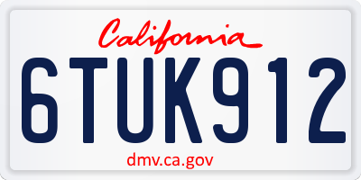 CA license plate 6TUK912