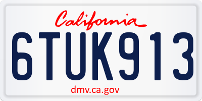 CA license plate 6TUK913