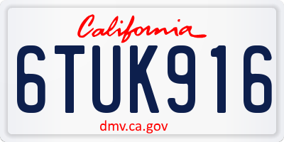 CA license plate 6TUK916